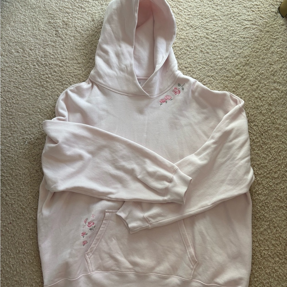 Hollister Light Pink Floral Hoodie